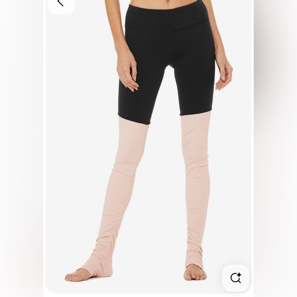ALO Yoga Black and Pink Leggings - Picture 1 of 3